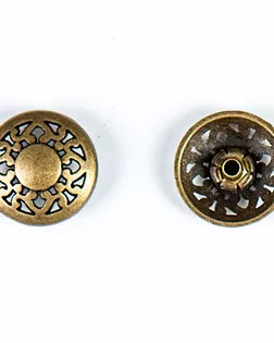 Кнопка альфа, омега 18мм цветной металл арт. ПРС-1951-4-ПРС0033663