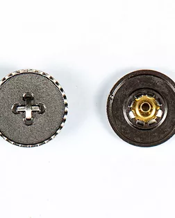 Кнопка альфа, омега 22мм цветной металл арт. ПРС-1987-4-ПРС0033822