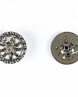 Кнопка альфа, омега 20мм цветной металл арт. ПРС-2128-1-ПРС0034117