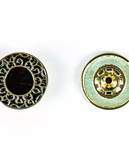 Кнопка альфа, омега 20мм цветной металл арт. ПРС-2201-2-ПРС0034298