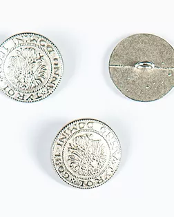 Пуговица на ножке серебро 20мм цветной металл, 100шт арт. ПРС-4806-1-ПРС0034950 Пуговица на ножке серебро 20мм цветной металл, 100шт арт. ПРС-4806-1-ПРС0034950