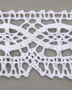 Тесьма вязаная ажурная белый 45мм хлопок арт. ПРС-2845-1-ПРС0050174