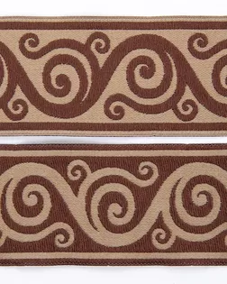 Тесьма жаккардовая коричневый 50мм 100% полиэстер арт. ПРС-3529-1-ПРС0005382