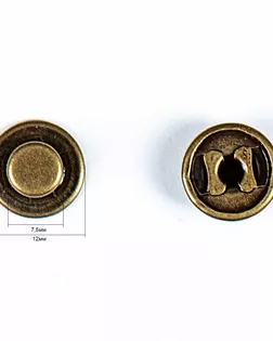 Кнопка клямерная 17мм цветной металл арт. ПРС-789-4-ПРС0020680