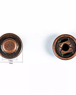 Кнопка клямерная 17мм цветной металл арт. ПРС-789-5-ПРС0020684