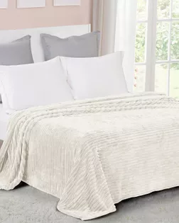 Велсофт Полоска, 100%ПЭ, шир. 205см, 250 г/м, цв.S247785 Молочный арт. ВСФТ-656-2-Б00116.018