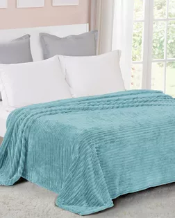 Велсофт Полоска, 100%ПЭ, шир. 205см, 250 г/м, цв.S247787 Бирюза арт. ВСФТ-656-4-Б00116.020