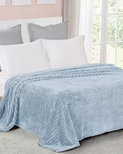 Велсофт Полоска, 100%ПЭ, шир. 205см, 250 г/м, цв.S247792 Серо-голубой арт. ВСФТ-656-7-Б00116.023