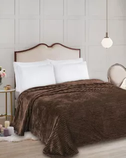 Велсофт Полоска, 100%ПЭ, шир. 205см, 250 г/м, цв.S247795 Темно-коричневый арт. ВСФТ-656-9-Б00116.025