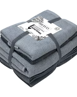 Набор полотенец УЗБ Букле м7743_11 50*80х2 + 70*130х2 сер арт. ТДИВН-5856-1-ТДИВН0151426