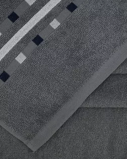 Махровое полотенце УЗБ Чекерс м7766_26 L 70*130 т-сер арт. ТДИВН-5803-1-ТДИВН0156182