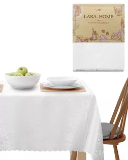 Скатерть К 140*180 жаккард Lara Home белый арт 20-Н ИКР арт. ТДИВН-6552-1-ТДИВН0157649