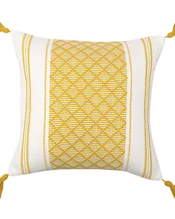 Наволочка К 45*45 декор Тартан с кистями желто-белый ИКР арт. ТДИВН-6834-1-ТДИВН0162825