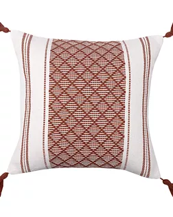 Наволочка К 45*45 декор Тартан с кистями бордово-белый ИКР арт. ТДИВН-6835-1-ТДИВН0162826