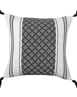 Наволочка К 45*45 декор Тартан с кистями черно-белый ИКР арт. ТДИВН-6836-1-ТДИВН0162827