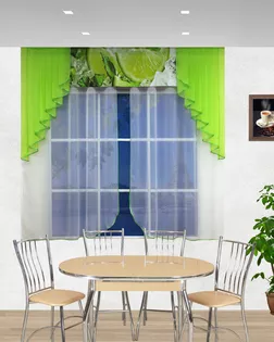 Комплект штор для кухни "Ассорти" зелёный-3267 арт. ТКС-27-1-ТКС0017540268