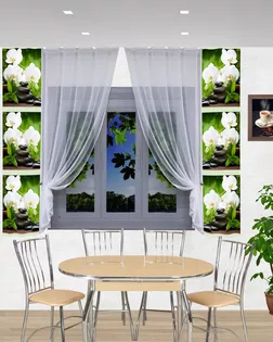 Комплект штор для кухни "Лана-белые орхидеи" арт. ТКС-47-1-ТКС0017540288