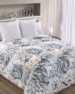 Белый тигр 1 Сер Пододеяльник Евро 1 ПЕРКАЛЬ ЭКОНОМ арт 0002ПЭ арт. ТЕКСД-29876-1-ТЕКСД0029877