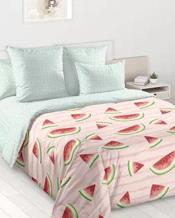 Арбузы 1 Роз Пододеяльник Евро 1 ПЕРКАЛЬ ЭКОНОМ арт 0002ПЭ арт. ТЕКСД-29896-1-ТЕКСД0029897