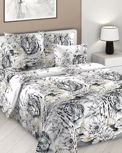 Белый тигр 1 сер КПБ 1,5 сп 2 нав 70*70 Зима-Лето арт.1553ПН арт. ТЕКСД-30122-1-ТЕКСД0030123