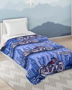 Байк 1 син Перкаль 140*210 покрывало стеганое арт. ТЕКСД-28550-1-ТЕКСД0028551