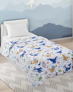 Полосатики 1 син Перкаль 140*210 покрывало стеганое арт. ТЕКСД-28552-1-ТЕКСД0028553