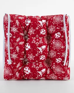 Снежинки 1 красн подушка декор на стул 40*40*6 из рогожки 903 арт. ТЕКСД-29620-1-ТЕКСД0029621
