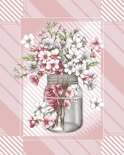 Эхо весны 1 роз Ваф. полотенце грунт. 47*60 (с петелькой) арт. ТЕКСД-30234-1-ТЕКСД0030235