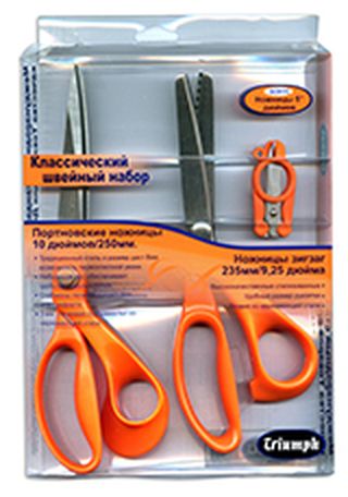 Набор: ножницы портновские 24,5 см, ножницы зиз-заг 23 см и ножницы складные 12,5 см арт. ГЕЛ-8402-1-ГЕЛ0007486 1