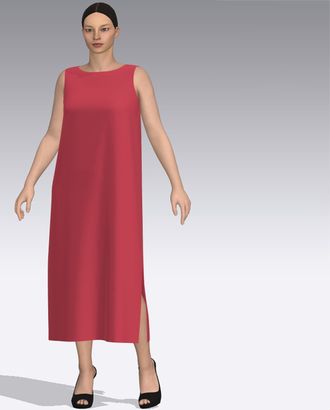 Выкройка: прямое длинное платье F029 арт. ВКК-4231-1-ВП1122