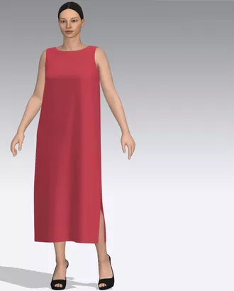 Купить Выкройки сарафанов Выкройка: прямое длинное платье F029 арт. ВКК-4231-1-ВП1122 оптом в Казахстане