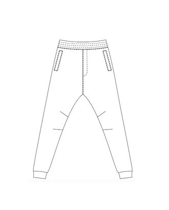 Выкройка: брюки с заниженной слонкой_ES-157 арт. ВКК-4689-9-ВП1411