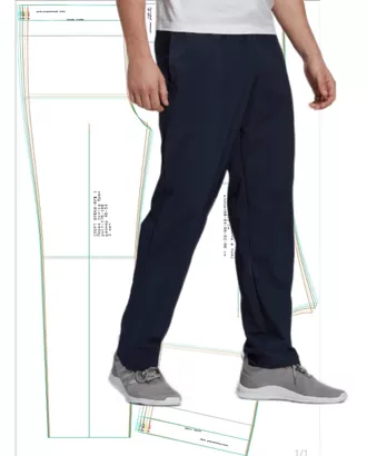 Купить Выкройка: спортивные брюки прямого кроя арт. ВКК-3021-1-ВП0697 оптом в Казахстане