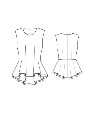 Выкройка: блуза с отрезной баской арт. ВКК-3116-8-ВП0792
