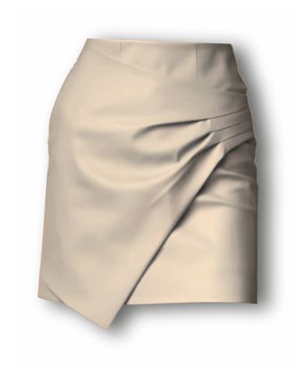Выкройка: юбка асимметрия из экокожи_95 арт. ВКК-4098-7-ВП0992
