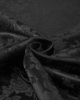 Купить Одежные ткани черного цвета 25 метров Атлас жаккард "Принцесса" арт. ЖКА-2-7-2214.001 оптом в Казахстане