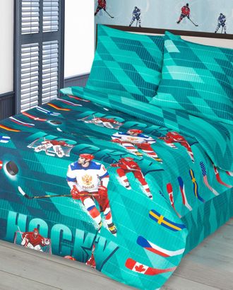 Купить Ткань для детского постельного Хоккей (Бязь 150 см) арт. БД-636-1-0016.118 оптом в Бресте