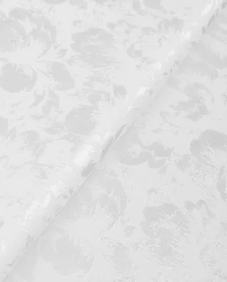 Купить Ткань для мусульманской одежды белого цвета из Китая Атлас жаккард "Моар" цветы арт. ЖКА-6-6-7036.001 оптом в Казахстане