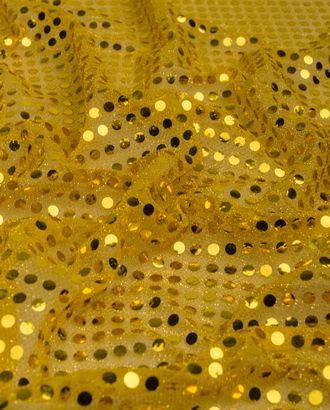 Купить Ткань Новый год пайеточная ткань желтого цвета из полиэстера Пайетка "Монетка" арт. ПАЙ-6-7-6288.013 оптом в Павлодаре