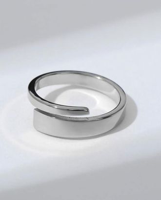 Кольцо "Гладкие линии", цвет серебро, безразмерное арт. БЖ-62-1-45383