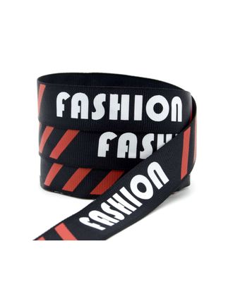Лента репсовая черный с бело-красной печатью "FASHION" ш.2см (91,4м) арт. РЛН-65-1-39571 Лента репсовая черный с бело-красной печатью "FASHION" ш.2см (91,4м) арт. РЛН-65-1-39571