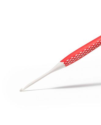 Крючок для вязания "Ergonomics" 3,5мм/16см high-tech полимер (белый/красный) арт. ИВЗ-238-1-45816