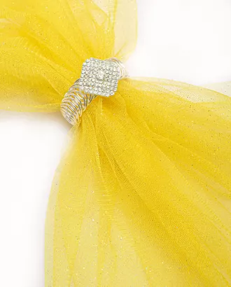 Купить Ткани для нарядных платьев цвет желтый Сетка "Бриллиант" арт. ФТН-8-5-6229.024 оптом в Казахстане