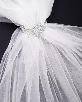 Купить Ткань Фатин свадебный белого цвета из нейлона Сетка мягкая 1,5м арт. ФТН-9-2-10792.002 оптом в Казахстане