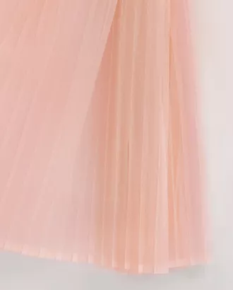 Купить Ткани для нарядных платьев цвет персиковый Сетка плиссе арт. СП-338-4-20631.004 оптом в Казахстане