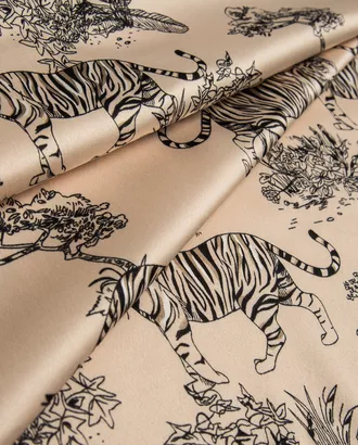 Купить Одежные ткани плотностью 145 г/м2 узор тигры "Далл" сатин принт арт. АП-128-1-20176.013 оптом в Казахстане