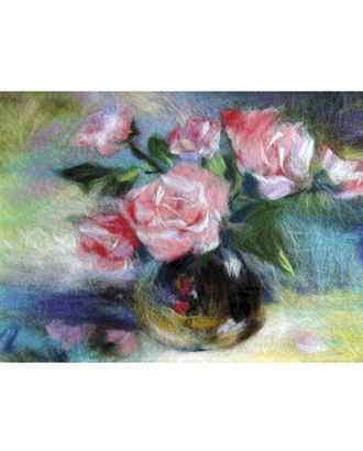 Набор для валяния (живопись цветной шерстью) 'Розы' 21x29,7см (А4) арт. АРС-41725-1-АРС0001093420
