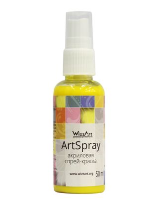 Спрей-Краска ArtSpray, жёлтый лимон 50мл Wizzart арт. АРС-46058-1-АРС0001117935