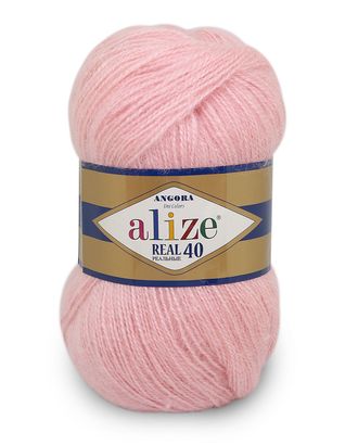 Пряжа ALIZE 'Angora real 40' 100 гр. 430м (40% шерсть, 60% акрил) (363 нежная роза) арт. АРС-46219-1-АРС0001131332