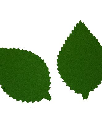 фом8-1-2 Заготовка из фоамирана 'Лист пильчатый', 5х3 см,10шт, тёмно-зелёный арт. АРС-7510-1-АРС0001137281